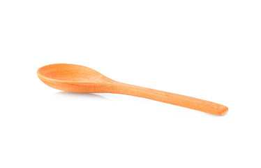 Empty Wood spoon on white background