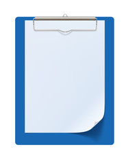 Clipboard with white sheet. Vector 3d illustration