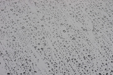 Water drops on window glass