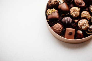 Box of chocolate candy.