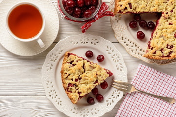 Homemade cherry pie.