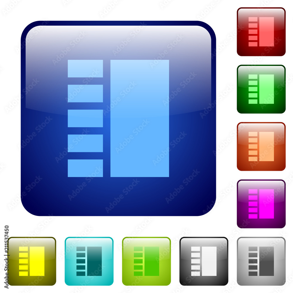 Poster vertical tabbed layout color square buttons