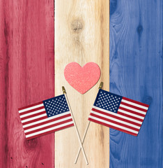 Obraz premium USA colors of flag with flags for Independence day