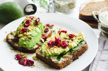 Healthy avocado toasts