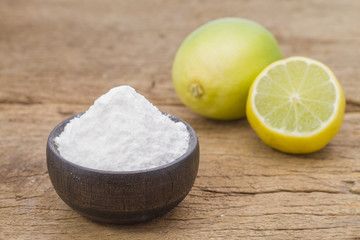 baking and lemon on the wooden table