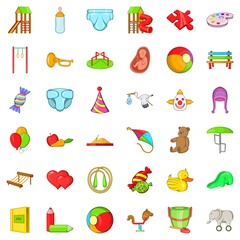 Pregnancy icons set. Cartoon style of 36 pregnancy vector icons for web isolated on white background