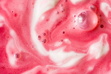 Dairy dessert with sour cream and cherry juice