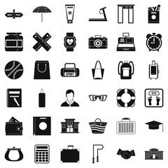 Sport life icons set. Simple style of 36 sport life vector icons for web isolated on white background