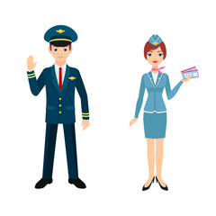 Pilot and stewardess 