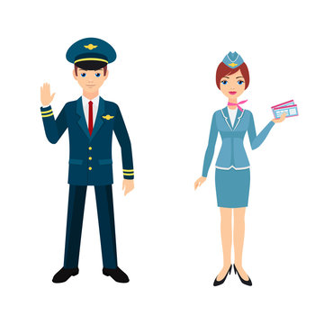 Pilot and stewardess 