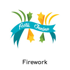 Firework icon vector sign and symbol isolated on white background, Firework logo concept