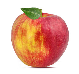 Fresh red apple isolated on white background with clipping path