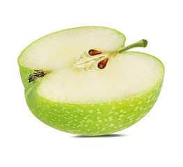 Fresh green apple isolated on white background with clipping path