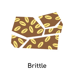 Brittle icon vector sign and symbol isolated on white background, Brittle logo concept
