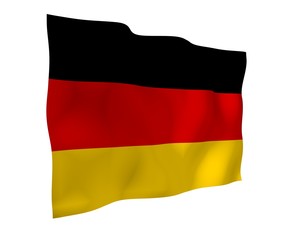 Flag of Germany. Wide format 3D illustration. State symbol of the Federal Republic of Germany. 3D rendering