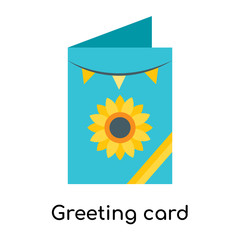 Greeting card icon vector sign and symbol isolated on white background, Greeting card logo concept