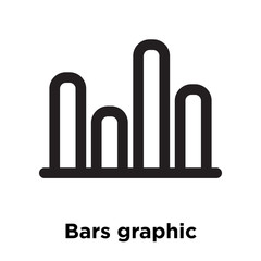 Bars graphic icon vector sign and symbol isolated on white background, Bars graphic logo concept