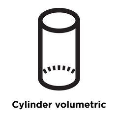 Cylinder volumetric shape icon vector sign and symbol isolated on white background, Cylinder volumetric shape logo concept