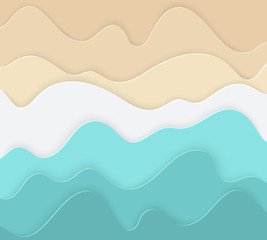 Paper abstract art sea and seacoast background