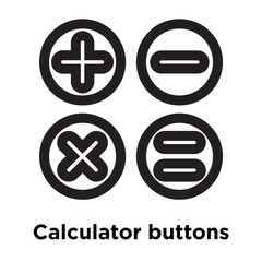 Calculator buttons interface symbol icon vector sign and symbol isolated on white background, Calculator buttons interface symbol logo concept