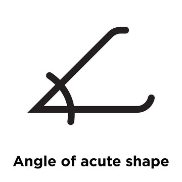 Angle of acute shape icon vector sign and symbol isolated on white background, Angle of acute shape logo concept