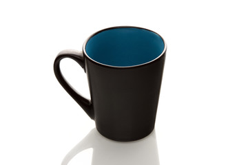 Brown empty cup isolated on white background