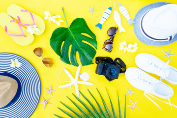 Summer flat lay scenery