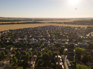 The city of Halberstadt from above ( Harz region, Saxony-Anhalt / Germany )