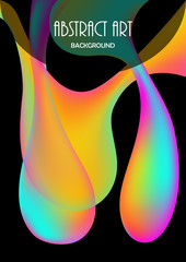 Vertical abstract background with bubble-shaped forms of bright multi-colored gradient. Vector illustration.
