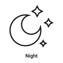 Night icon vector sign and symbol isolated on white background, Night logo concept