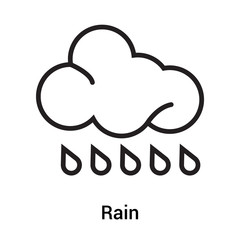 Rain icon vector sign and symbol isolated on white background, Rain logo concept