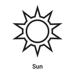 Sun icon vector sign and symbol isolated on white background, Sun logo concept
