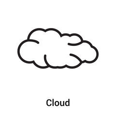 Cloud icon vector sign and symbol isolated on white background, Cloud logo concept