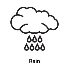 Rain icon vector sign and symbol isolated on white background, Rain logo concept