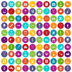 100 disabled healthcare icons set in different colors circle isolated vector illustration