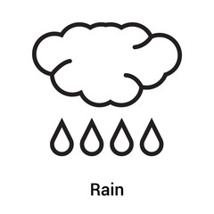 Rain icon vector sign and symbol isolated on white background, Rain logo concept