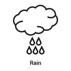 Rain icon vector sign and symbol isolated on white background, Rain logo concept