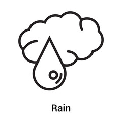 Rain icon vector sign and symbol isolated on white background, Rain logo concept