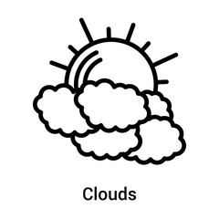 Clouds icon vector sign and symbol isolated on white background, Clouds logo concept