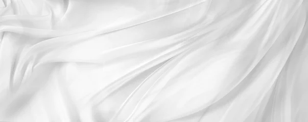 Crédence de cuisine en verre imprimé Poussière Tissu de soie blanc