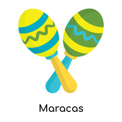 Maracas icon vector sign and symbol isolated on white background, Maracas logo concept