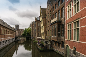 Fototapeta na wymiar Ghent river landscape