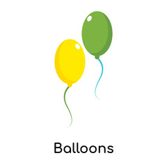 Balloons icon vector sign and symbol isolated on white background, Balloons logo concept