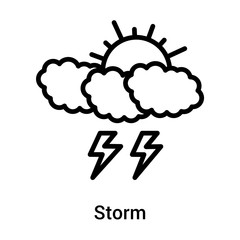 Storm icon vector sign and symbol isolated on white background, Storm logo concept