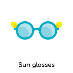 Fototapeta premium Sun glasses icon vector sign and symbol isolated on white background, Sun glasses logo concept