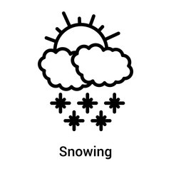Snowing icon vector sign and symbol isolated on white background, Snowing logo concept