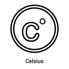 Celsius icon vector sign and symbol isolated on white background, Celsius logo concept