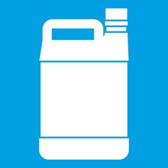 Jerrycan icon white isolated on blue background vector illustration