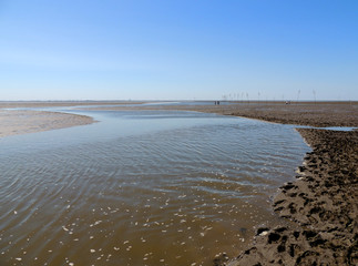 Coast of North Sea at low tide, watts