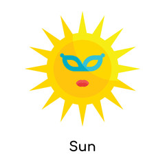 Sun icon vector sign and symbol isolated on white background, Sun logo concept